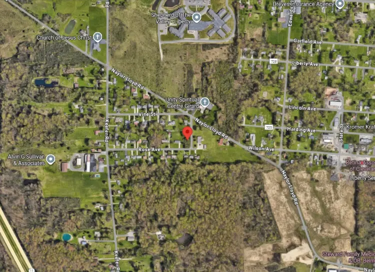 Aerial view of Trumbell County property